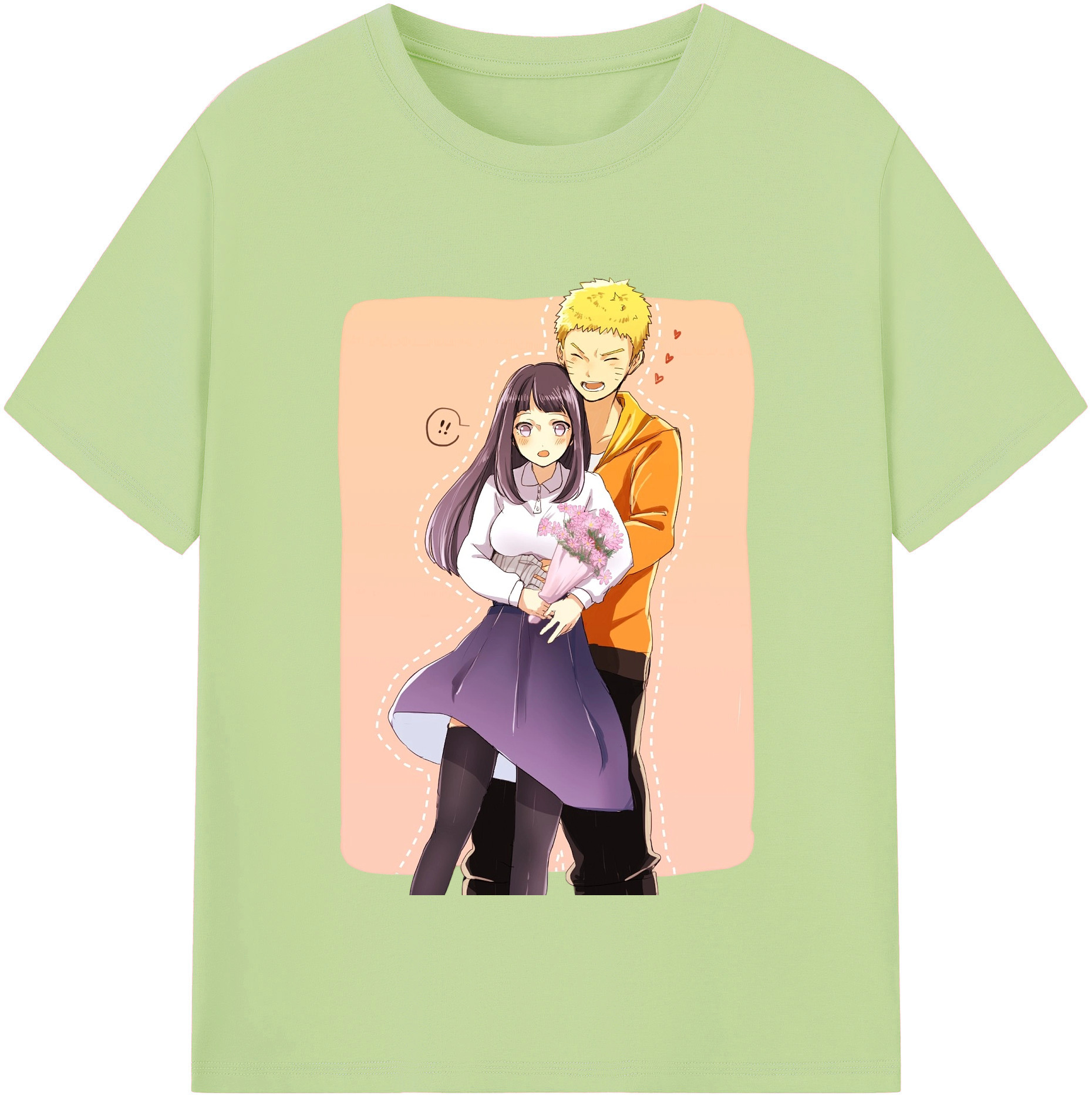 （画像用） NARUTO -ナルト- 日向ヒナタ Hyūga Hinata 綿100％半袖Tシャツ（フロントプリント）
